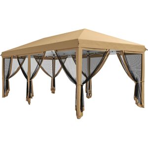 Outsunny 6 x 3(m) Pop Up Gazebo, Outdoor Canopy Shelter, Marquee Party Wedding Tent with 6 Mesh Walls and Carry Bag, Beige Aosom UK Outsunny 6 x 3(m) Pop Up Gazebo, Outdoor Canopy Shelter, Marquee Party Wedding Tent with 6 Mesh Walls and Carry Bag, Beige Aosom UK