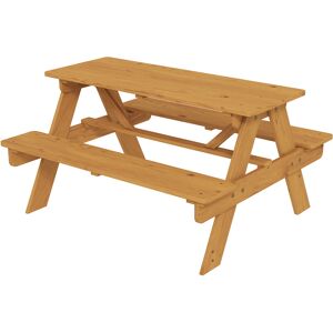 AIYAPLAY Kids Picnic Table for Outdoor Wooden Table & Bench Set with Integrated Benches Natural Wood AIYAPLAY Kids Picnic Table for Outdoor Wooden Table & Bench Set with Integrated Benches Natural Wood