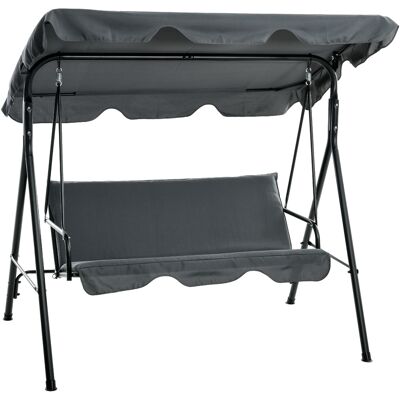 Outsunny 3 Seater Garden Swing, Waterproof Swing Chair with Adjustable Canopy for Patio, Grey Aosom UK Outsunny 3 Seater Garden Swing, Waterproof Swing Chair with Adjustable Canopy for Patio, Grey Aosom UK