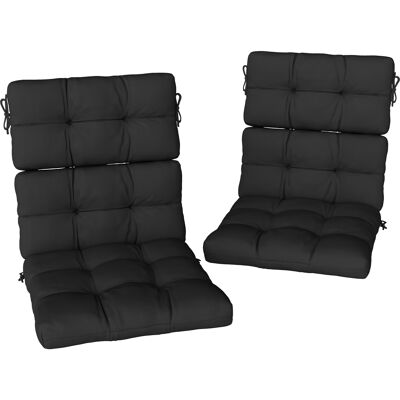 Outsunny 2-Piece Seat Cushion Replacement with Backrest, Garden Patio Chair Cushions Set with Ties, Black Outsunny 2-Piece Seat Cushion Replacement with Backrest, Garden Patio Chair Cushions Set with Ties, Black