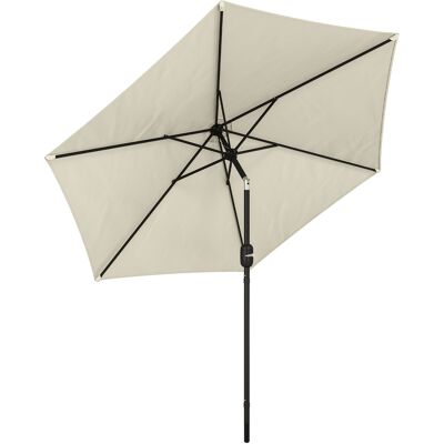 Outsunny 2.6 m Garden Parasol Umbrella with Aluminium Pole, Outdoor Patio Umbrella with Tilt and Crank, Vent, Cream White Outsunny 2.6 m Garden Parasol Umbrella with Aluminium Pole, Outdoor Patio Umbrella with Tilt and Crank, Vent, Cream White