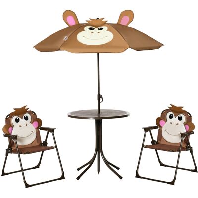 Outsunny Kids Picnic & Table Chair set, Outdoor Folding Garden Furniture w/ Removable, Adjustable Sun Umbrella, Ages 3-6 Years, Brown Aosom UK Outsunny Kids Picnic & Table Chair set, Outdoor Folding Garden Furniture w/ Removable, Adjustable Sun Umbrella, Ages 3-6 Years, Brown Aosom UK