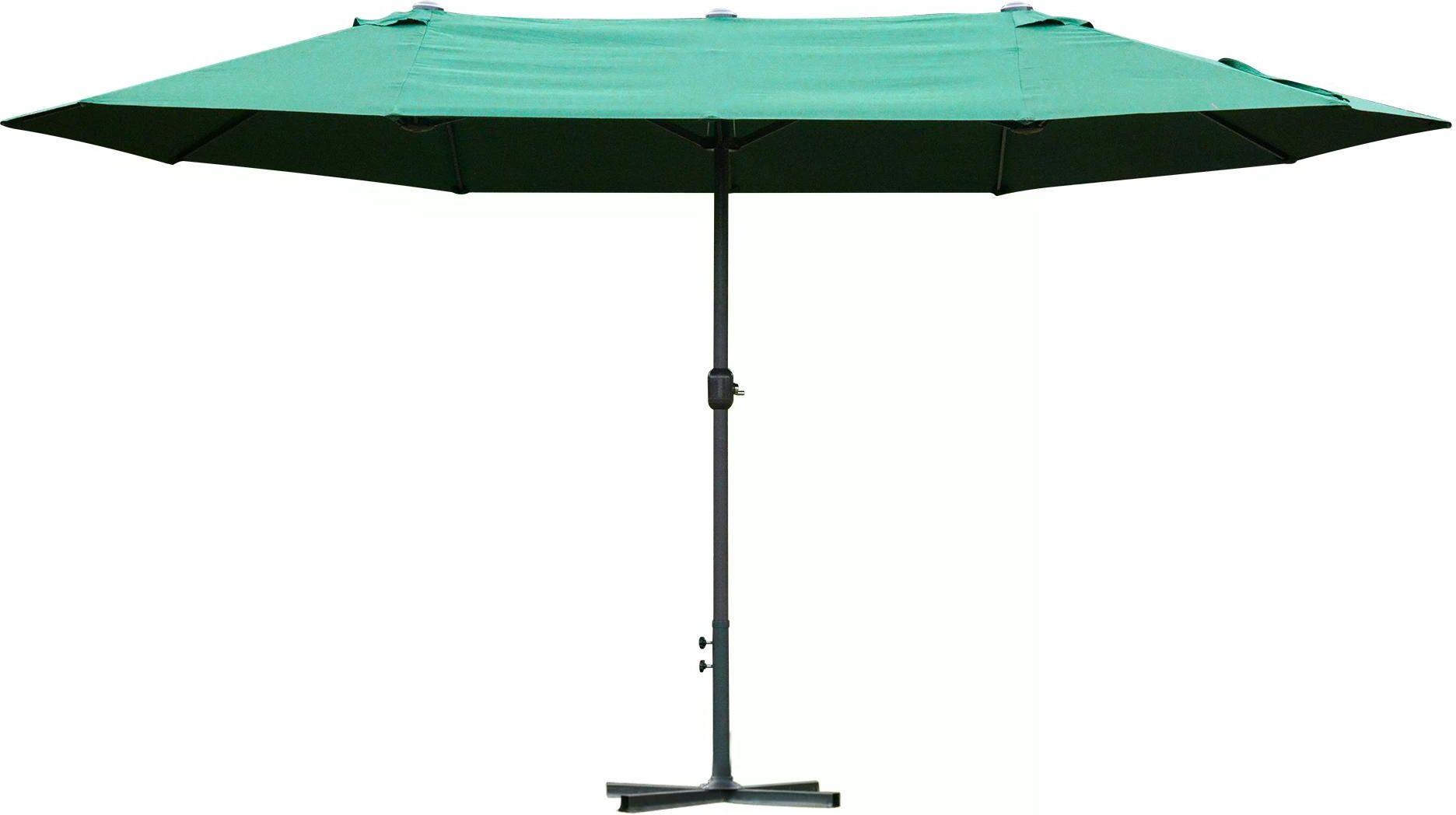 Outsunny 4.6m Garden Parasol Double-Sided Sun Umbrella Patio Market Shelter Canopy Shade Outdoor Dark Green