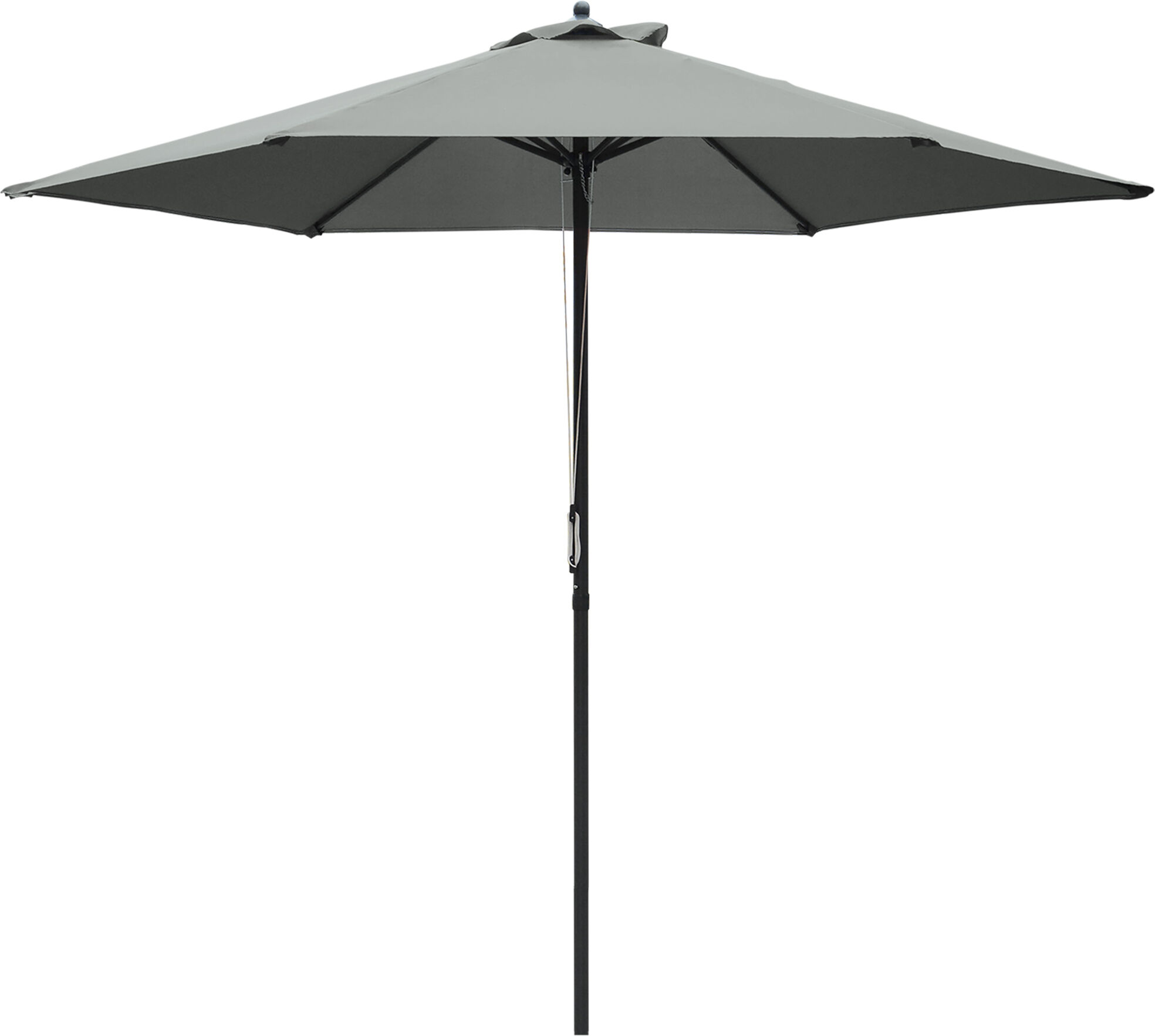 Outsunny 2.8m Patio Parasols Umbrellas Outdoor 6 Ribs Sunshade Canopy Manual Push Garden Backyard Furniture, Dark Grey