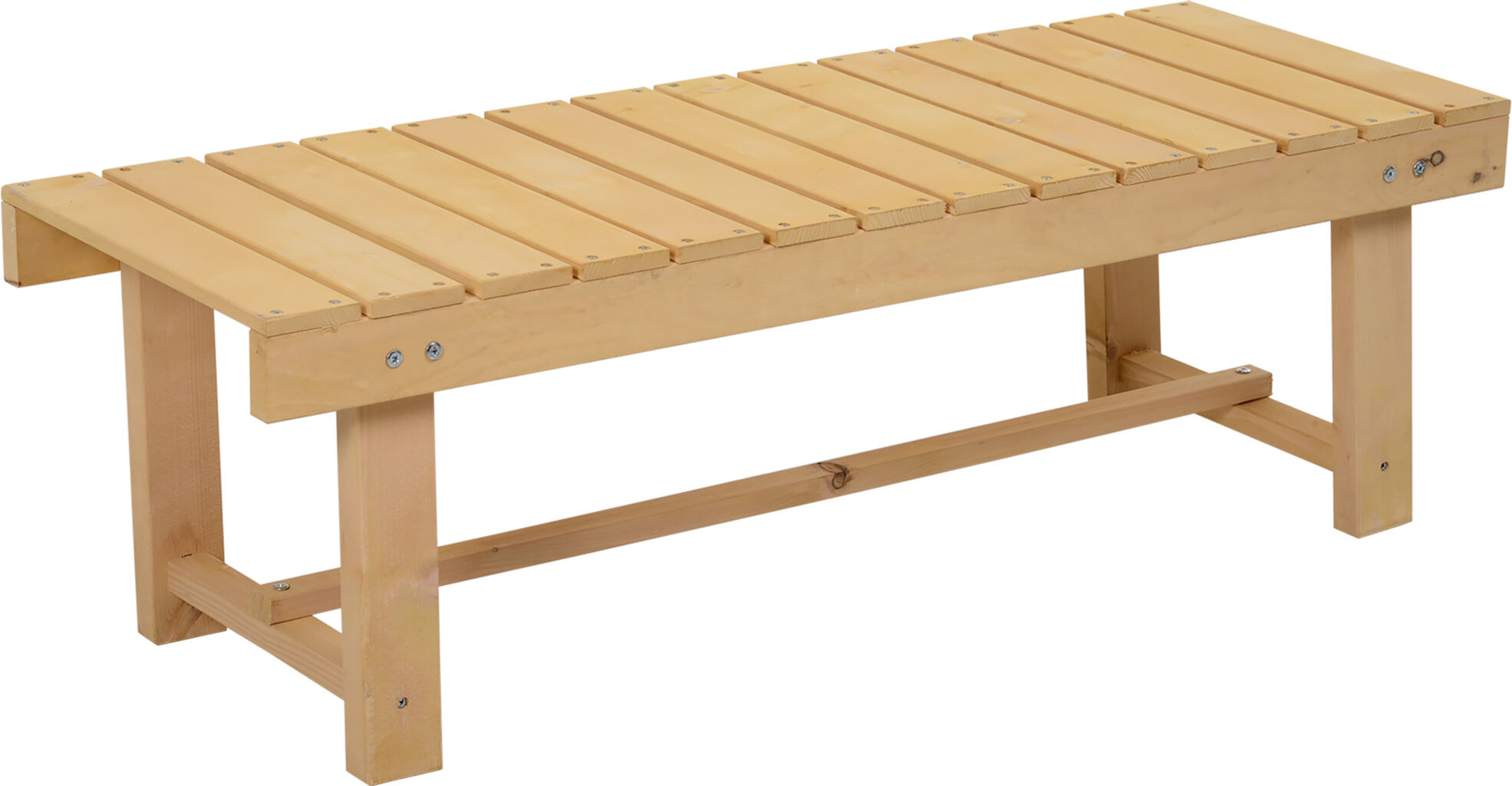 Outsunny 2-seater Outdoor Indoor Garden Wooden Bench Patio Loveseat Fir 110L x 38W cm (3pc)