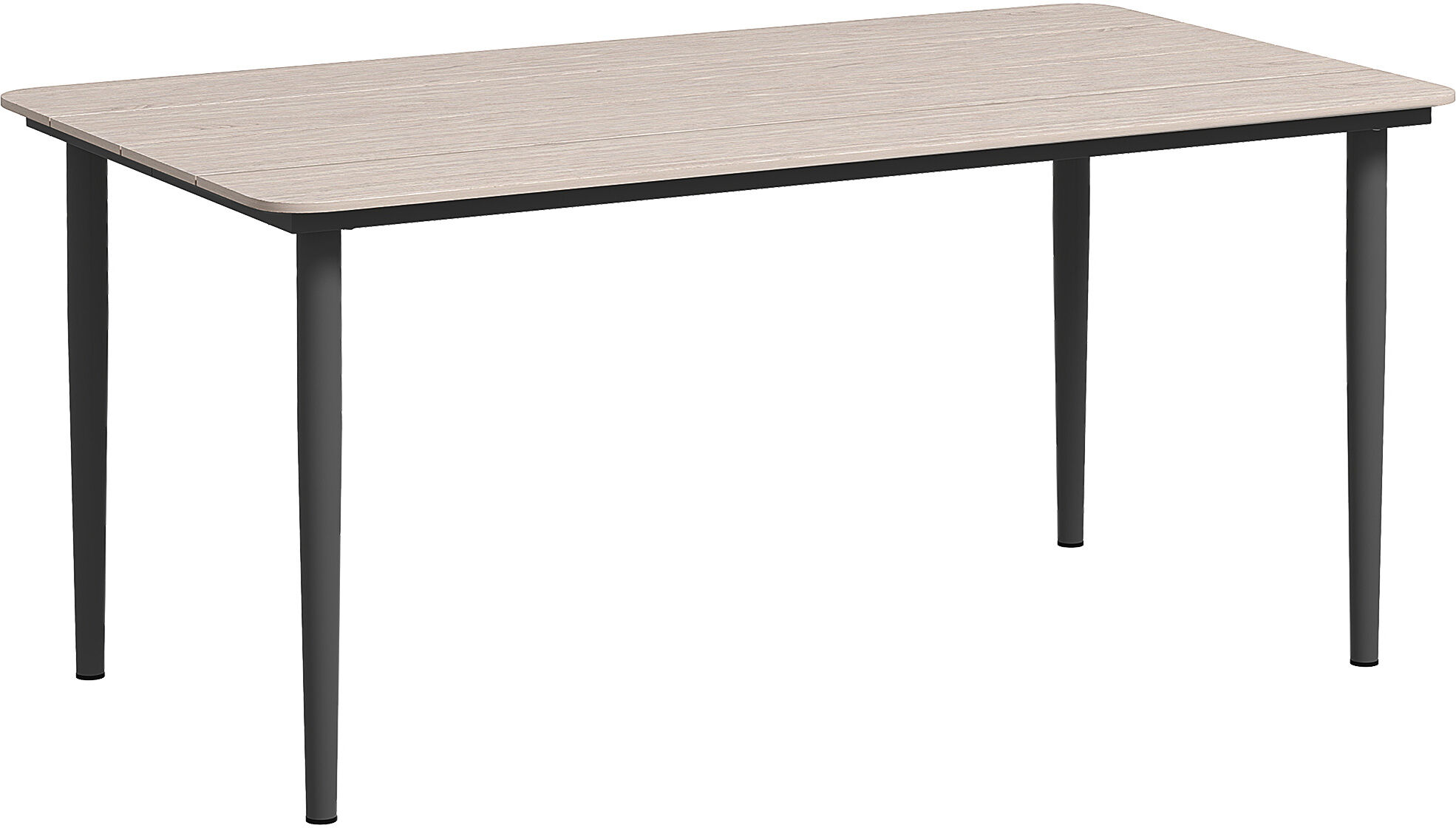 Outsunny Garden Table, Outdoor Dining Table for 6 People, 160 x 90 x 74 cm, with Rust Resistant Metal Frame, WPC Top, for Balcony, Terrace, Light Grey