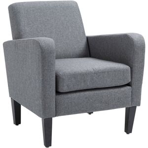 HOMCOM Linen Single Armchair, with Padded Seat - Grey