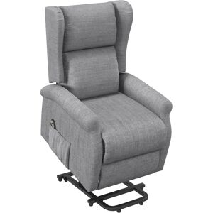 HOMCOM Power Lift Chair for the Elderly with Remote Control, Fabric Electric Recliner Chair for Living Room, Grey