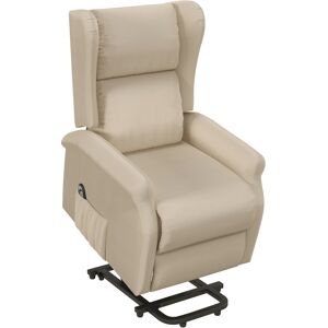 HOMCOM Recliner Armchair for the Elderly with Remote Control, Fabric Electric Recliner Chair for Living Room, Beige