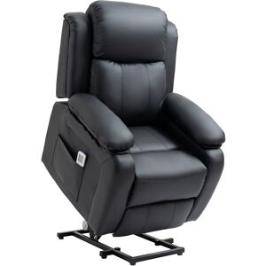 HOMCOM Electric Power Lift Recliner Chair Vibration Massage Reclining Chair with Remote Control and Side Pocket, Black