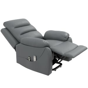 HOMCOM Electric Riser and Recliner Chairs for Elderly, PU Leather Power Lift Recliner Armchair with Vibration Massage, Side Pockets