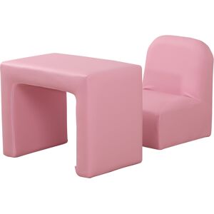 HOMCOM 2 In 1 Toddler Sofa Chair,  48 x 44 x 41 cm, for Game Relax Playroom, Pink