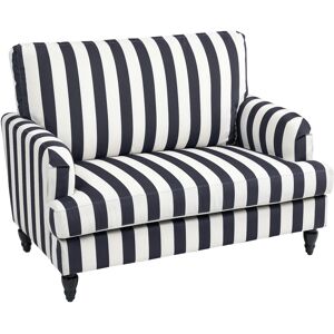 HOMCOM Modern Accent Chair, Velvet Single Sofa Armchair with Stripe, Turned Legs and Wide Seat, Upholstered Snuggle Chair for Living Room, Bedroom, Black and White