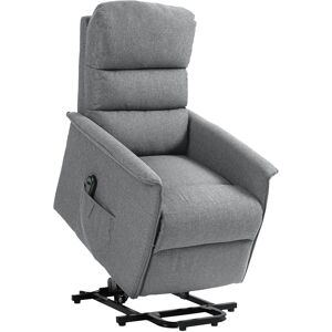 HOMCOM Electric Power Lift Recliner Chair with Spring Pack Seat, Fabric Recliner Armchair for Elderly w/ Footrest, Pockets Aosom UK