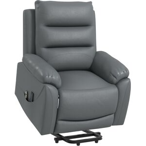 HOMCOM Electric Riser and Recliner Chairs for Elderly, PU Leather Power Lift Recliner Armchair with Vibration Massage, Side Pockets