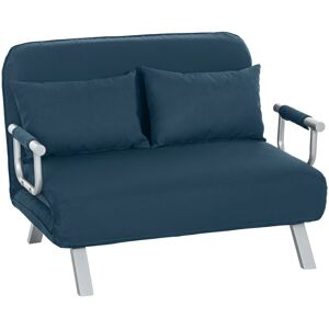HOMCOM Two-Seater Click-Clack Sofa Bed - Navy Blue