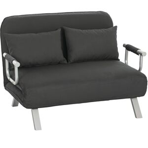 HOMCOM Two-Seater Click-Clack Sofa Bed - Charcoal Grey