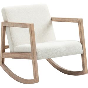 HOMCOM Rocking Chair, Upholstered Sofa Armchair with Cushion and Wood Base for Living Room and Bedroom, Cream White Aosom UK