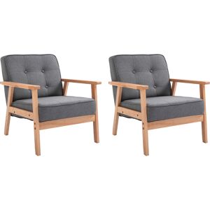 HOMCOM Reception Retro Accent Chair Beech Wood Frame Armchair Occasional Living Room Reception Balcony Conservatory Padded, Set of 2 Aosom UK HOMCOM Reception Retro Accent Chair Beech Wood Frame Armchair Occasional Living Room Reception Balcony Conservatory Padded, Set of 2 Aosom UK