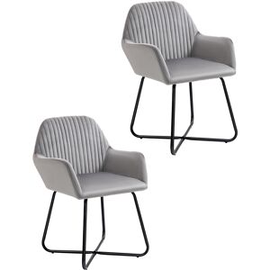 HOMCOM Set of 2, Contemporary Accent Chair, Soft Velvet Fabric Armchair with Durable Metal Base, for Lounge or Reception, Grey Aosom UK HOMCOM Set of 2, Contemporary Accent Chair, Soft Velvet Fabric Armchair with Durable Metal Base, for Lounge or Reception, Grey Aosom UK
