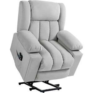 HOMCOM Power Lift Recliner Chair with Vibration Massage and Heat, Electric Lift Chair for Elderly, Overstuffed Fabric Riser and Reclining Armchair with USB Ports, Cup Holders, Light Grey Aosom UK HOMCOM Power Lift Recliner Chair with Vibration Massage and Heat, Electric Lift Chair for Elderly, Overstuffed Fabric Riser and Reclining Armchair with USB Ports, Cup Holders, Light Grey Aosom UK