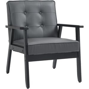 HOMCOM Accent Chair, PU Leather Armchair, Occasional Chair with Beech Wood Frame for Living Room Reception Bedroom Balcony, Grey and Black Aosom UK HOMCOM Accent Chair, PU Leather Armchair, Occasional Chair with Beech Wood Frame for Living Room Reception Bedroom Balcony, Grey and Black Aosom UK