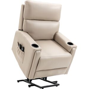 HOMCOM Lift Chair, Electric Riser and Recliner Chair with Vibration Massage, Heat, Cup Holders, Side Pockets, Beige HOMCOM Lift Chair, Electric Riser and Recliner Chair with Vibration Massage, Heat, Cup Holders, Side Pockets, Beige