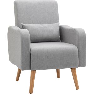 HOMCOM Accent Chair, Linen-Touch Armchair, Upholstered Leisure Lounge Sofa, Club Chair with Wooden Frame, Cat Scratch Anti, Grey Aosom UK HOMCOM Accent Chair, Linen-Touch Armchair, Upholstered Leisure Lounge Sofa, Club Chair with Wooden Frame, Cat Scratch Anti, Grey Aosom UK