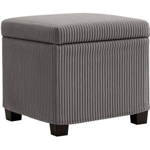 HOMCOM Storage Ottoman Bench, Corduroy Footstool with Removable Lid and Legs, 40cm Storage Chest Box for Living Room, Bedroom, Hallway, Grey HOMCOM Storage Ottoman Bench, Corduroy Footstool with Removable Lid and Legs, 40cm Storage Chest Box for Living Room, Bedroom, Hallway, Grey