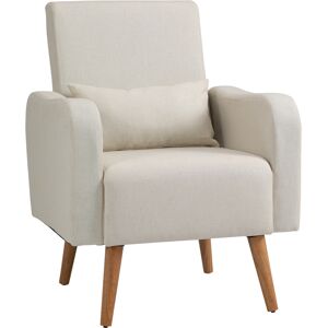 Accent Chair, Linen-Touch Armchair, HOMCOM Upholstered Leisure Lounge Sofa, Club Chair with Wooden Frame, Cat Scratch Anti, Cream Aosom UK Accent Chair, Linen-Touch Armchair, HOMCOM Upholstered Leisure Lounge Sofa, Club Chair with Wooden Frame, Cat Scratch Anti, Cream Aosom UK