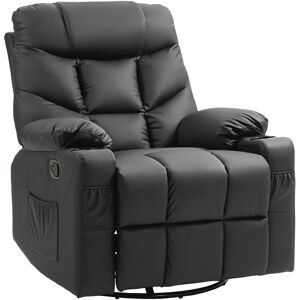 HOMCOM Manual Reclining Chair, Recliner Armchair with Swivel, Faux Leather, Footrest, Cup Holders, 86x93x102cm, Black Aosom UK HOMCOM Manual Reclining Chair, Recliner Armchair with Swivel, Faux Leather, Footrest, Cup Holders, 86x93x102cm, Black Aosom UK