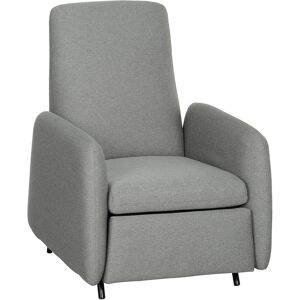 HOMCOM Push Back Recliner Armchair, Fabric High Back Reclining Chair with Adjustable Leg and Pocket Spring Seat for Living Room, Home Office, Grey HOMCOM Push Back Recliner Armchair, Fabric High Back Reclining Chair with Adjustable Leg and Pocket Spring Seat for Living Room, Home Office, Grey