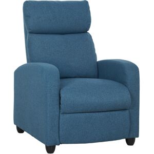 HOMCOM 135° Push Back Recliner Armchair, with Footrest - Blue HOMCOM 135° Push Back Recliner Armchair, with Footrest - Blue