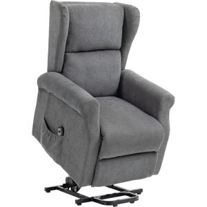 HOMCOM Power Lift Recliner Armchair, Electric Lift Chair for Elderly, Fabric Riser and Reclining Chair with Remote Control, Side Pockets, Extended Footrest, for Living Room, Charcoal Grey HOMCOM Power Lift Recliner Armchair, Electric Lift Chair for Elderly, Fabric Riser and Reclining Chair with Remote Control, Side Pockets, Extended Footrest, for Living Room, Charcoal Grey