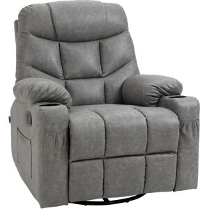 HOMCOM Manual Reclining Chair, Recliner Armchair with Faux Leather, Footrest, Cup Holders, 86x93x102cm, Grey Aosom UK HOMCOM Manual Reclining Chair, Recliner Armchair with Faux Leather, Footrest, Cup Holders, 86x93x102cm, Grey Aosom UK