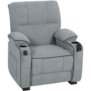 HOMCOM Electric Massage Recliner Armchair with Vibration, Heat, Whisper-Quiet Motor, Memory Function, Velvet Power Reclining Chair with Spring Pack, USB Port, Footrest, Side Pocket, Cup Holders, Grey HOMCOM Electric Massage Recliner Armchair with Vibration, Heat, Whisper-Quiet Motor, Memory Function, Velvet Power Reclining Chair with Spring Pack, USB Port, Footrest, Side Pocket, Cup Holders, Grey