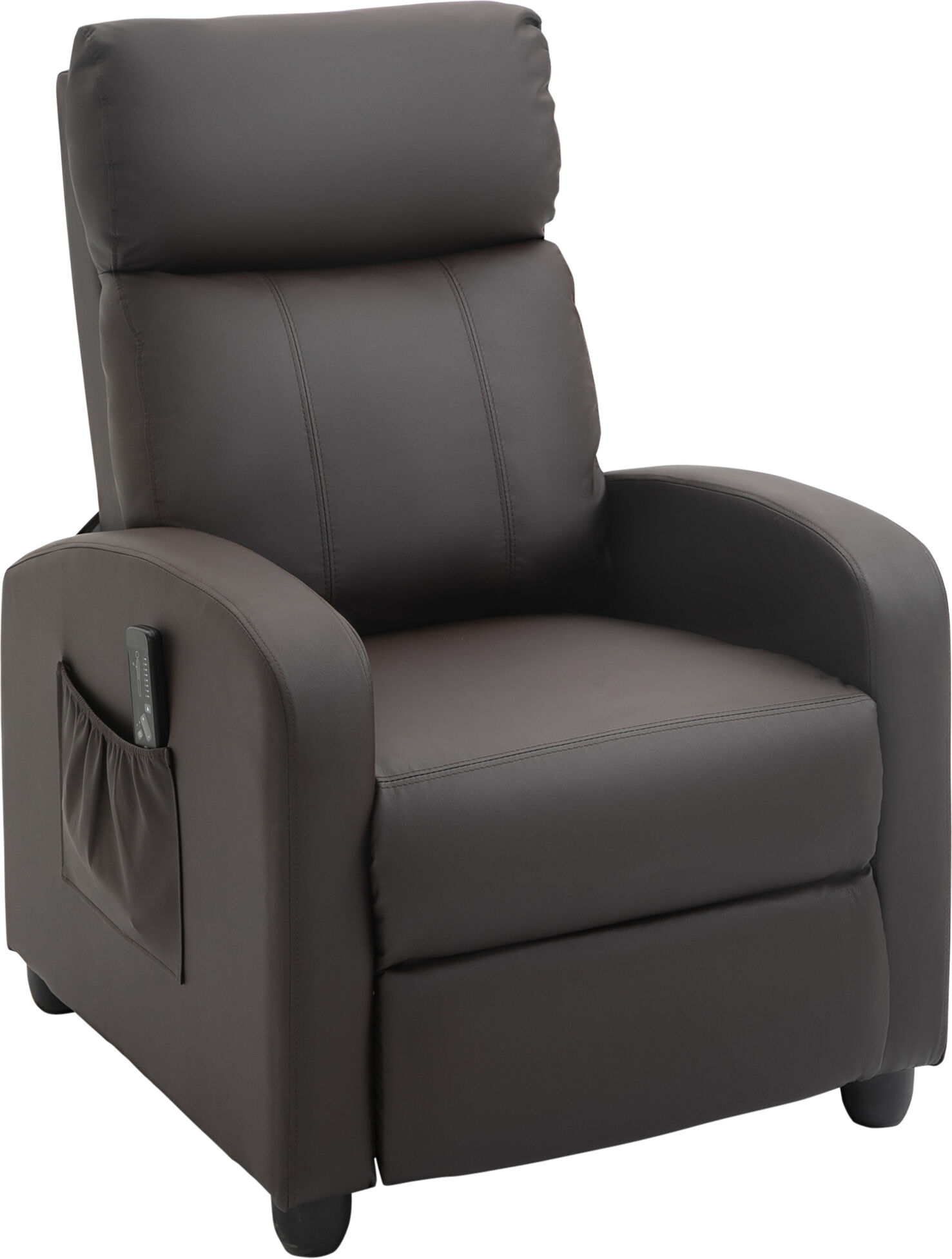 HOMCOM Recliner Sofa Chair PU Leather Massage Armcair w/ Footrest and Remote Control for Living Room, Bedroom, Home Theater, Brown