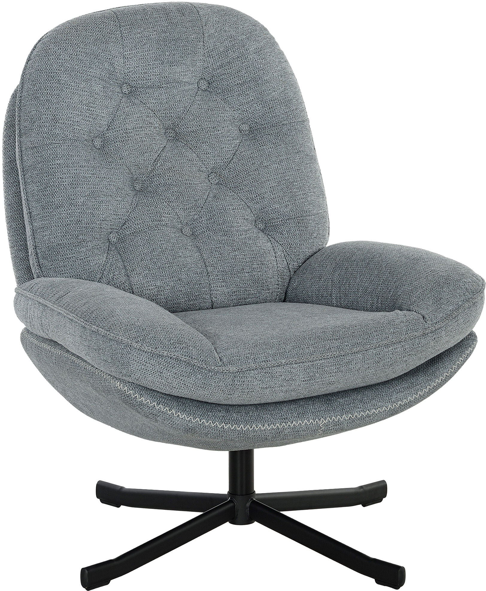 HOMCOM Armchair with 360 Degree Swivel and Wide Padded Seat, Upholstered Accent Chair with Water-Repellent Chenille Fabric Grey Aosom UK