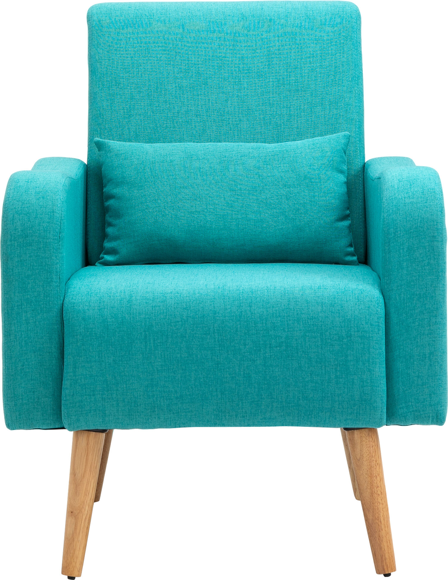 HOMCOM Accent Chair, Linen-Touch Armchair, Upholstered Leisure Lounge Sofa, Club Chair with Wooden Frame, Teal