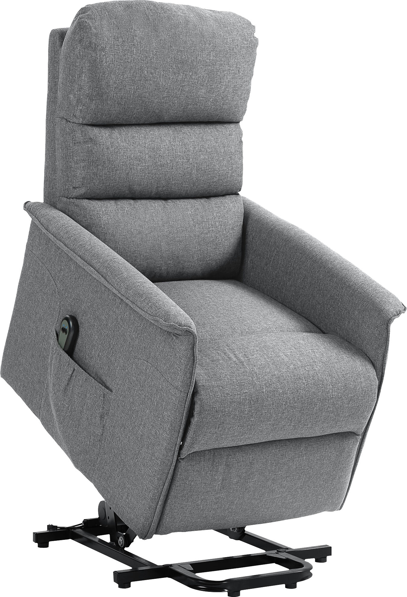 HOMCOM Electric Power Lift Recliner Chair with Spring Pack Seat, Fabric Recliner Armchair for Elderly w/ Footrest, Pockets Aosom UK