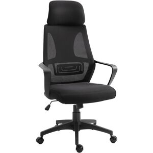 Vinsetto Ergonomic Office Chair w/ Wheel, High Mesh Back, Adjustable Height Home Office Chair - Black