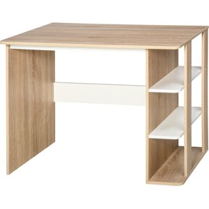 HOMCOM Computer Desk & 3-Tier Side Shelves Wide Table Top Home furniture OAK