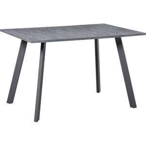 HOMCOM Dining Table with Metal Legs and Spacious Tabletop for Kitchen, Dining Room, Living Room, Dark Grey