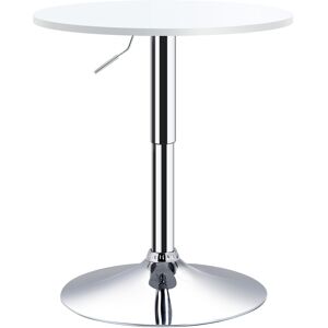 HOMCOM Adjustable Bar Table, 妗?0cm, Round Bistro Table with Swivel Top, Metal Frame, Stylish for Kitchen, White