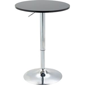 HOMCOM Round Height Adjustable Bar Table Counter Pub Desk with Metal Base for Home Bar, Dining Room, Kitchen, Black