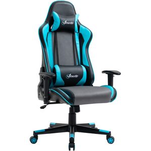 Vinsetto Gaming Chair Racing Style Ergonomic Office Chair High Back Computer Desk Chair Adjustable Height Swivel Recliner with Headrest Sky Blue