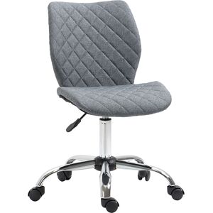 Vinsetto Adjustable Mid Back Swivel Office Chair, 360° Rotation, Thick Sponge Padding, Linen Fabric, Grey