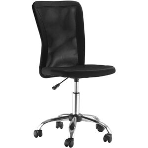 Vinsetto Home Office Mesh Task Chair Ergonomic Armless Mid Back Height Adjustable with Swivel Wheels, Black