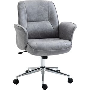 Vinsetto Swivel Ergonomic Office Chair Mid Back Desk Chair for Home Study Bedroom, Light Grey