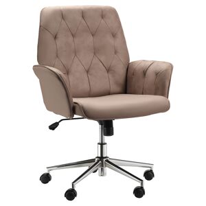 Vinsetto Micro Fibre Mid Back Office Chair, Adjustable Seat, Arm, Computer Desk Chair, Comfortable, Brown